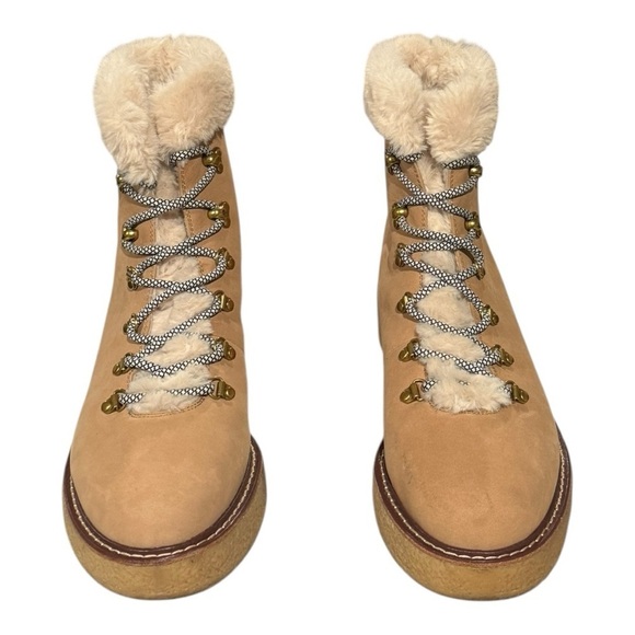 J. CREW Nubuck Nordic Crepe Sole Wedged Lace Up Winter Bootie Size 12 - Picture 4 of 11